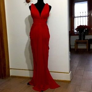 Like New! CACHE Red Grecian Gown size 2